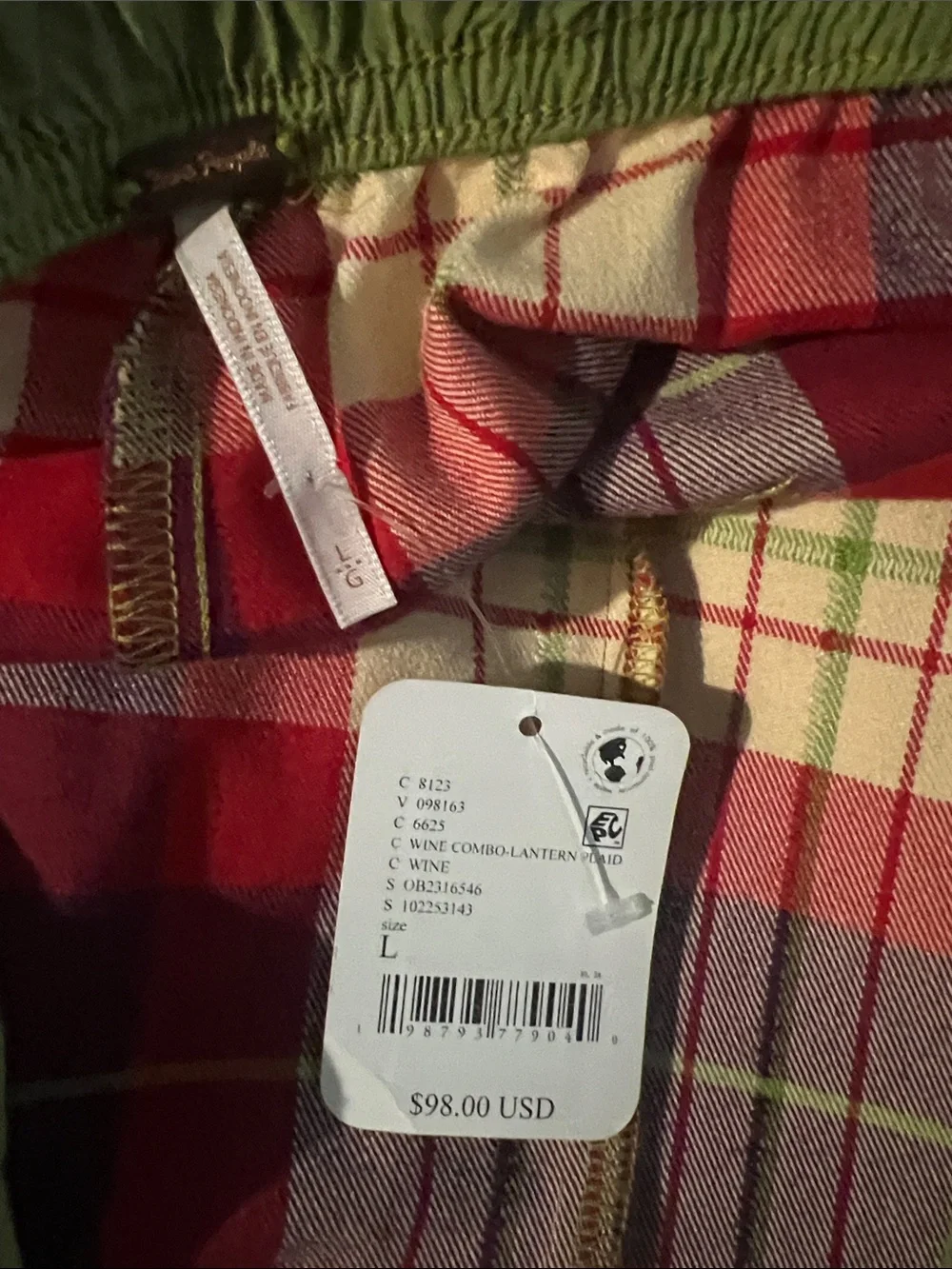 Free People Nice Pull-On  Multi Plaid Pants